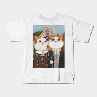 Ameowican Gothic 3 Kids T-Shirt